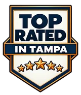 Top Rated in Tampa badge with five gold stars